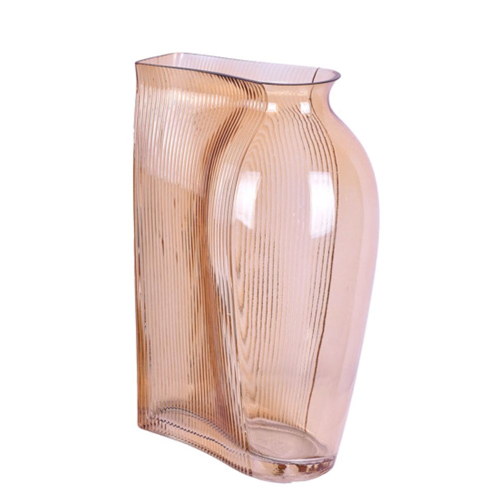 Vaso De Vidro Design Moderno 30Cm Laranja