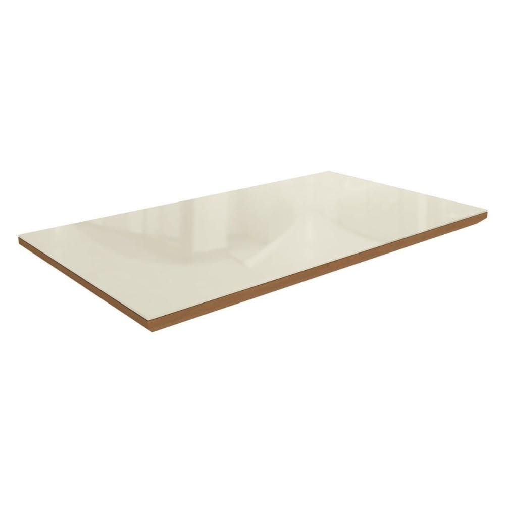 Tampo Mesa Sala de Jantar Vidro Madeirado c/ Vidro TA64 Retangular 160x90cm Canela/Off White - Kappesberg