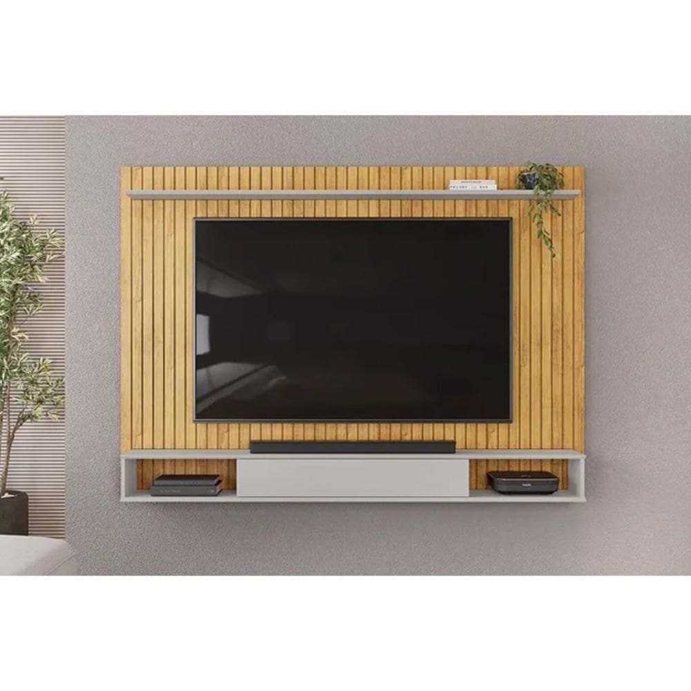 Painel Home p/ TV até 70 Pol Rio 193x136cm Cedro/Bali - DJ Móveis