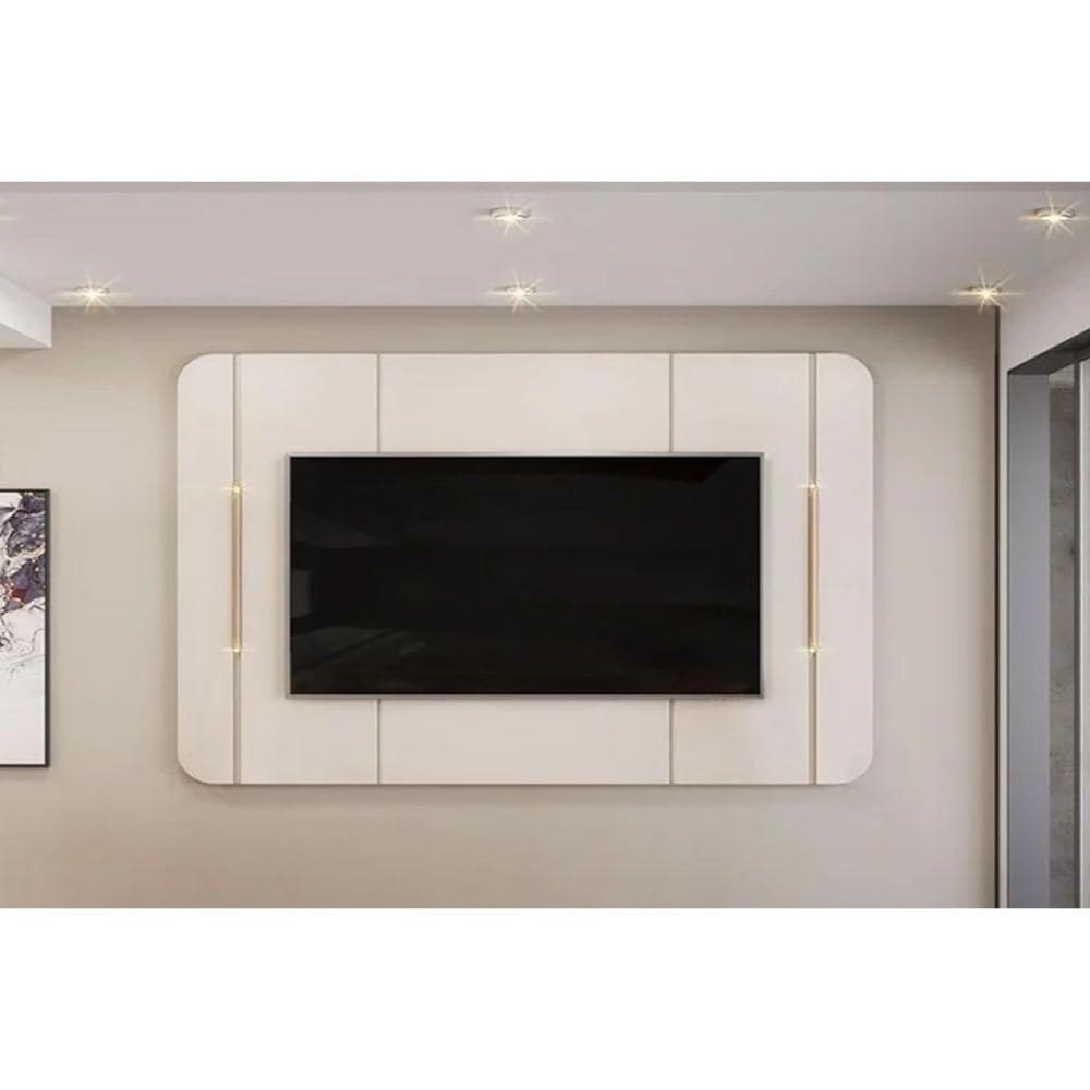 Painel Home p/ TV até 65 Pol Adele 180x132cm Off White - DJ Móveis