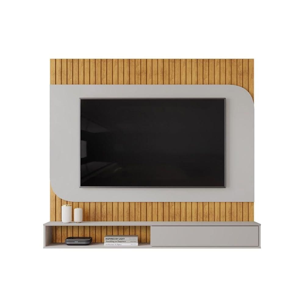 Painel Home p/ TV até 65 Pol Tom 150x139cm Cedro/Bali - DJ Móveis