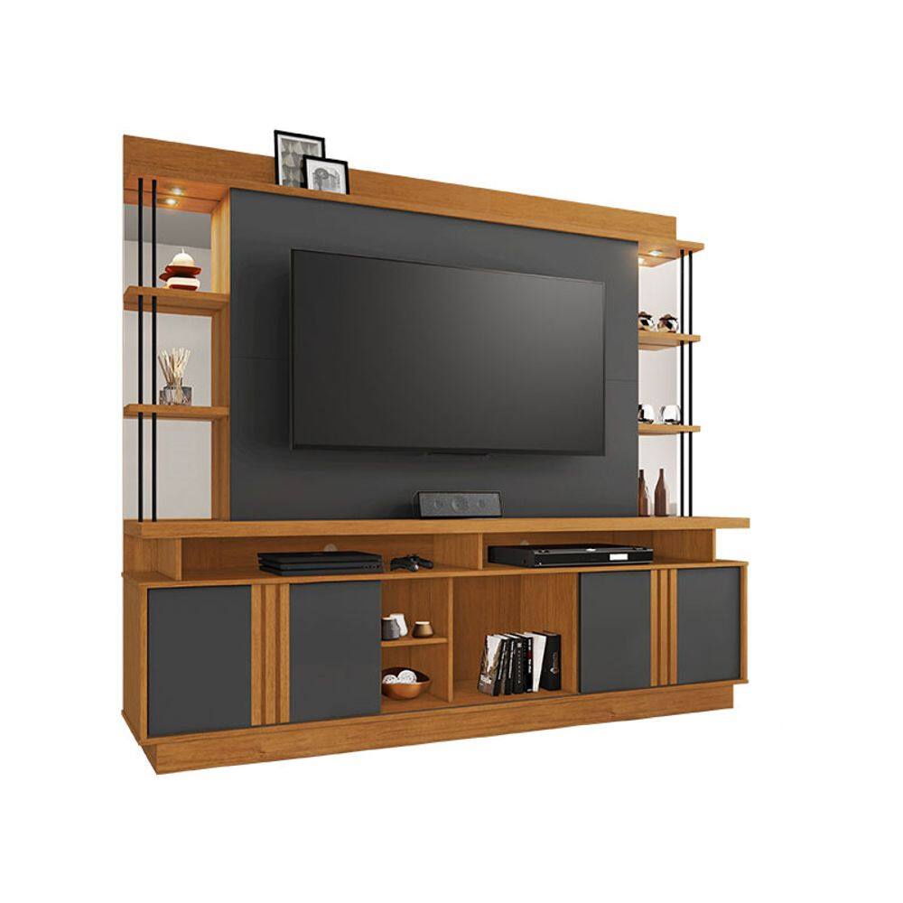 Estante Home para TV até 65 Polegadas Esplendor JCM Móveis Cinamomo/Grafite