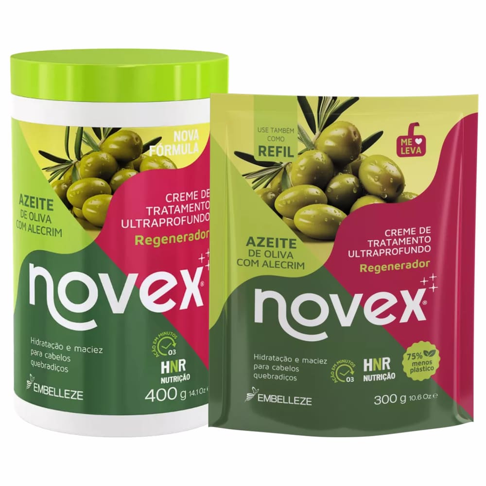Kit Creme de Tratamento Novex Azeite de Oliva com Alecrim Ultraprofundo + Refil