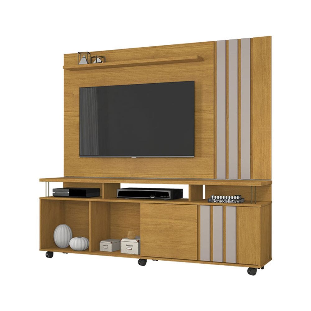 Rack e Painel para TV até 70 Polegadas Atraente JCM Móveis Cinamomo/Off