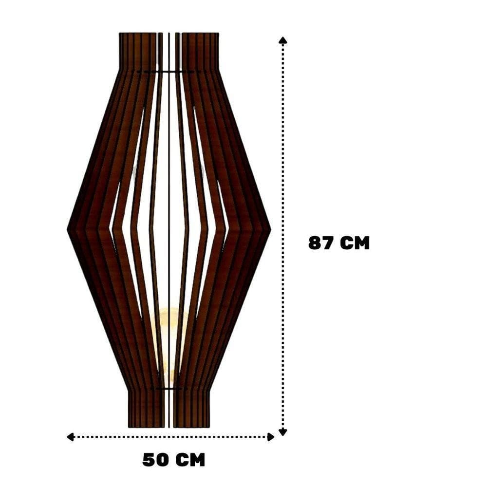 Luminária De Chão Acrópole Mdf Luminária Preto