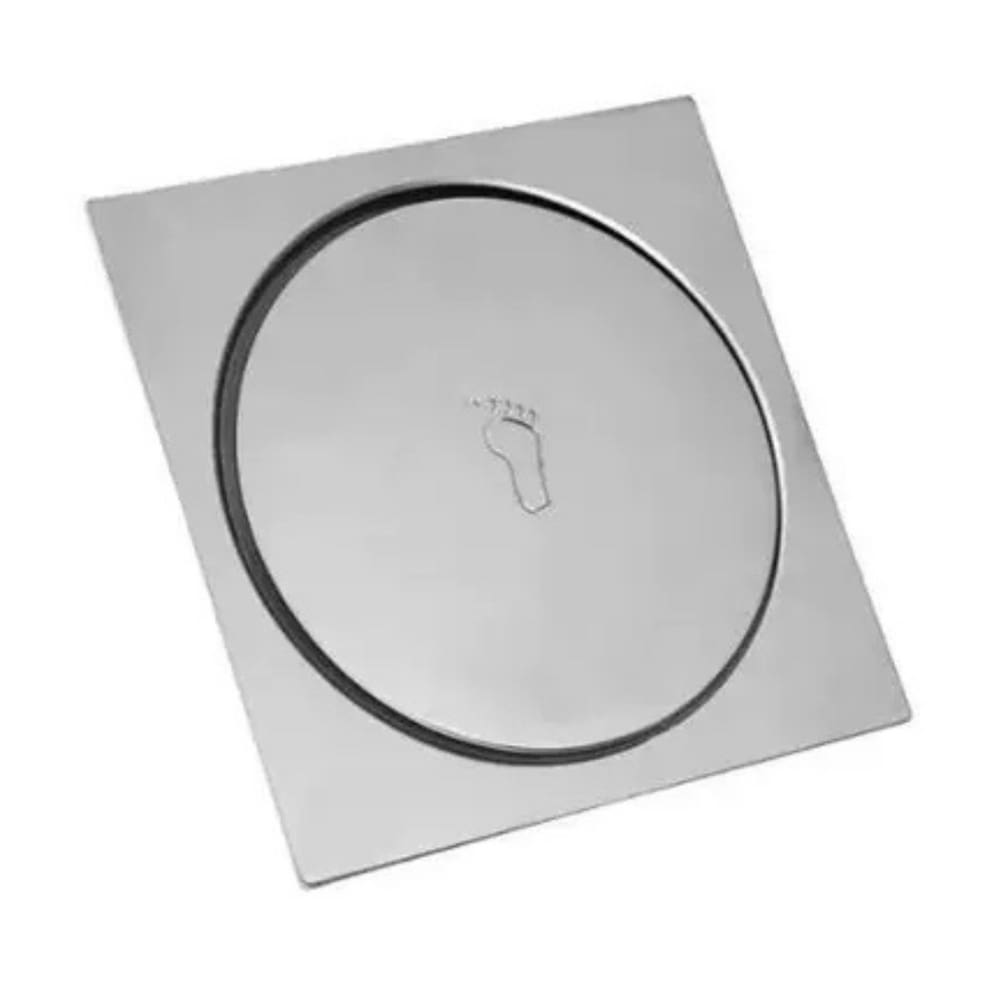 Ralo Quadrado Embutido Click Inteligente Em Aço Inox Polido