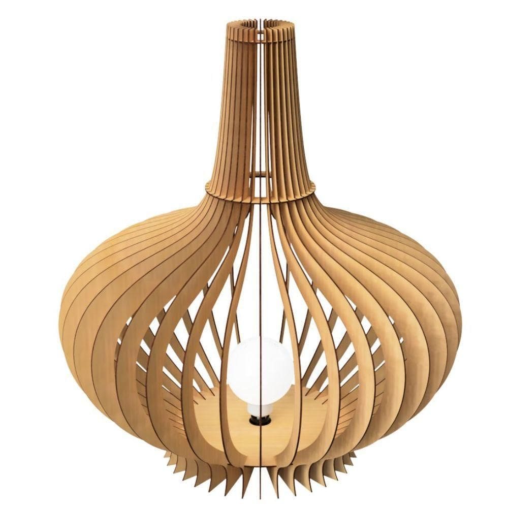 Luminária De Chão Jasmine Mdf Luminária MDF Cru