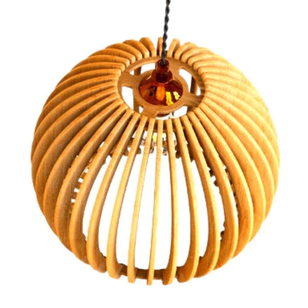 Luminária Teto Tipo Pendente Diamantina Em Mdf - Completa Mdf Cru
