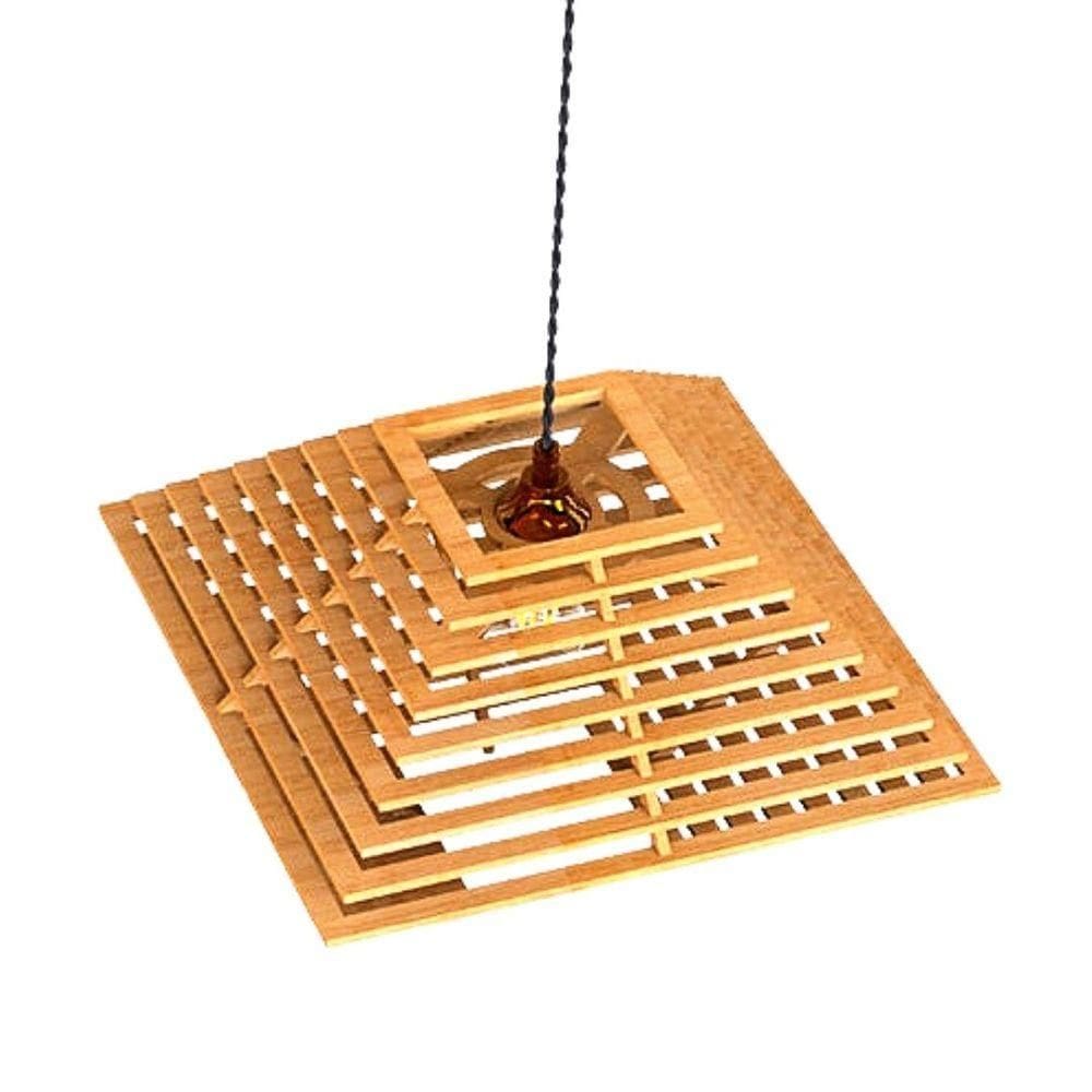 Luminária Teto Tipo Pendente Em Mdf - Completa Mdf Cru