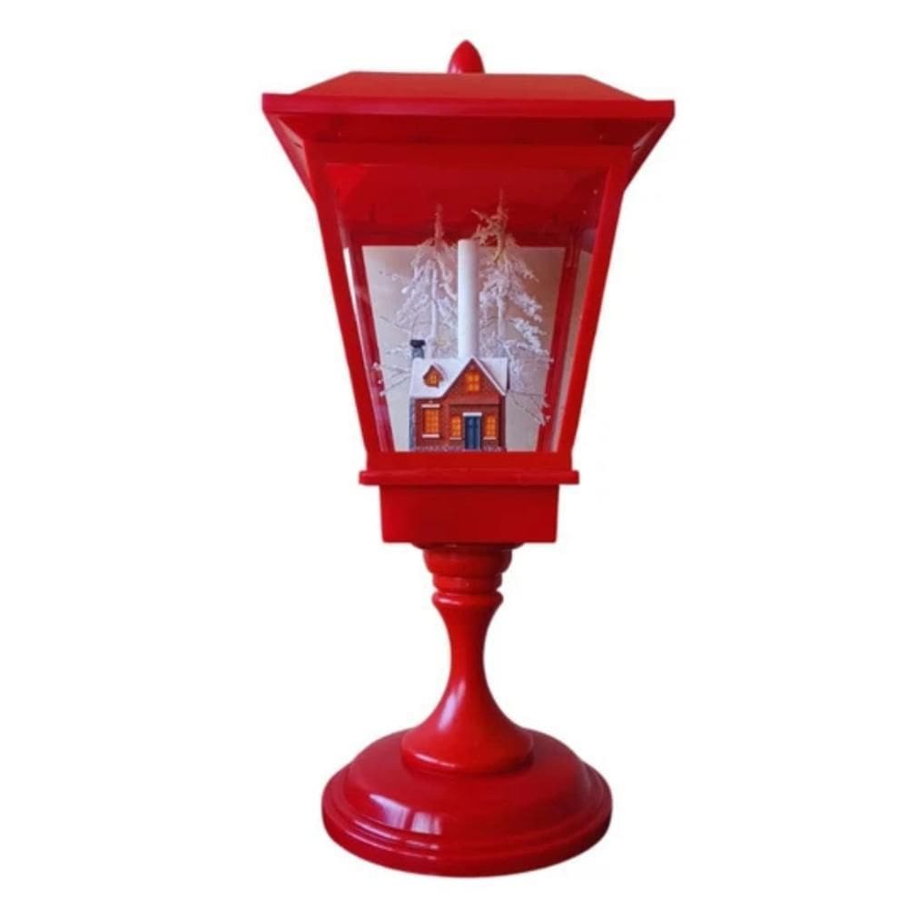 Enfeite De Natal Mini Poste Musical Com Luzes Store 3Aa 57Cm