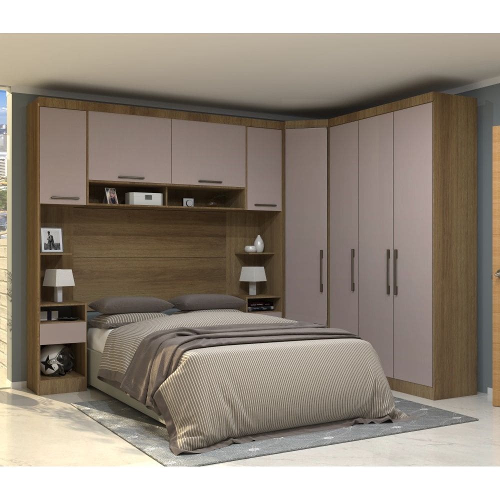 Guarda Roupa Dormitório Modulado Paris Casal 1,38 m Canto - Roupeiro Luciane M01