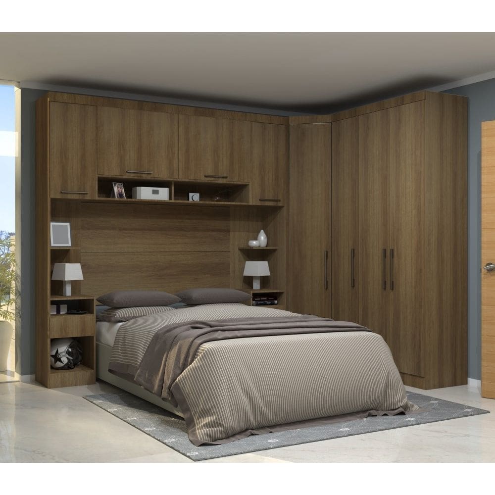 Guarda Roupa Dormitório Modulado Paris Casal 1,38 m Canto - Roupeiro Luciane M01