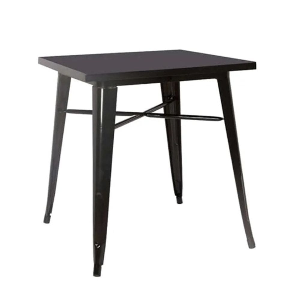 Mesa Bar Quadrada Aço Ferro Tolix Iron Preto 80x80