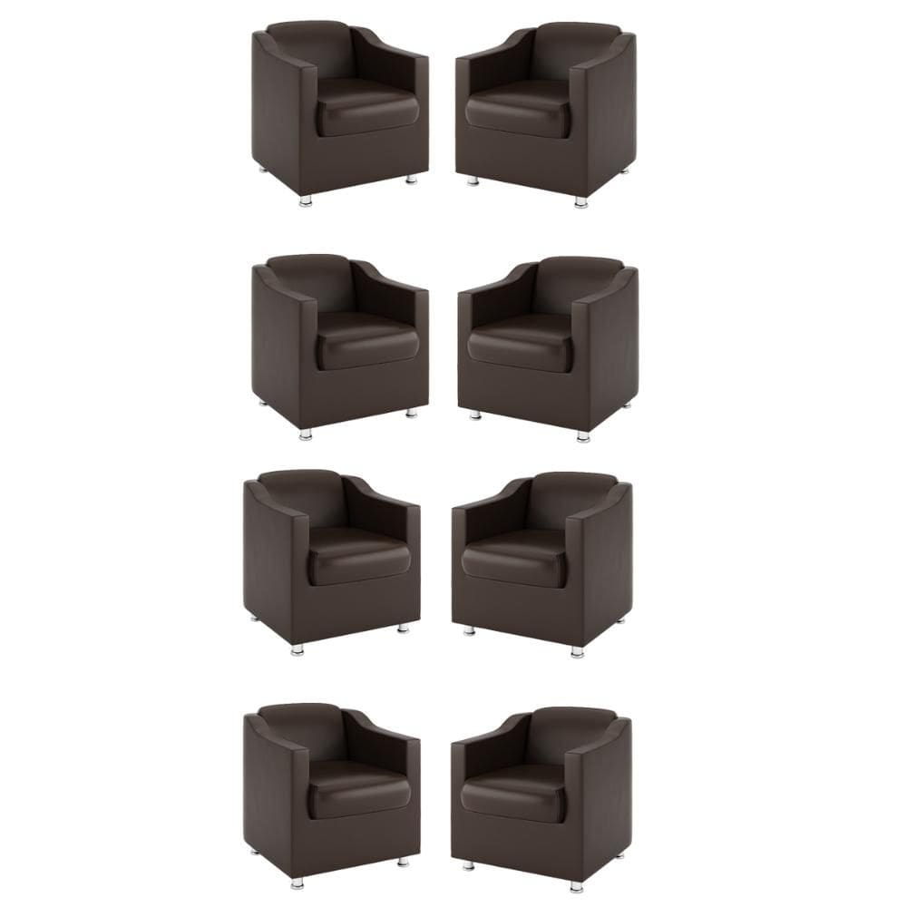 Kit 8 Poltronas Decorativas Tilla Tecido Sintético