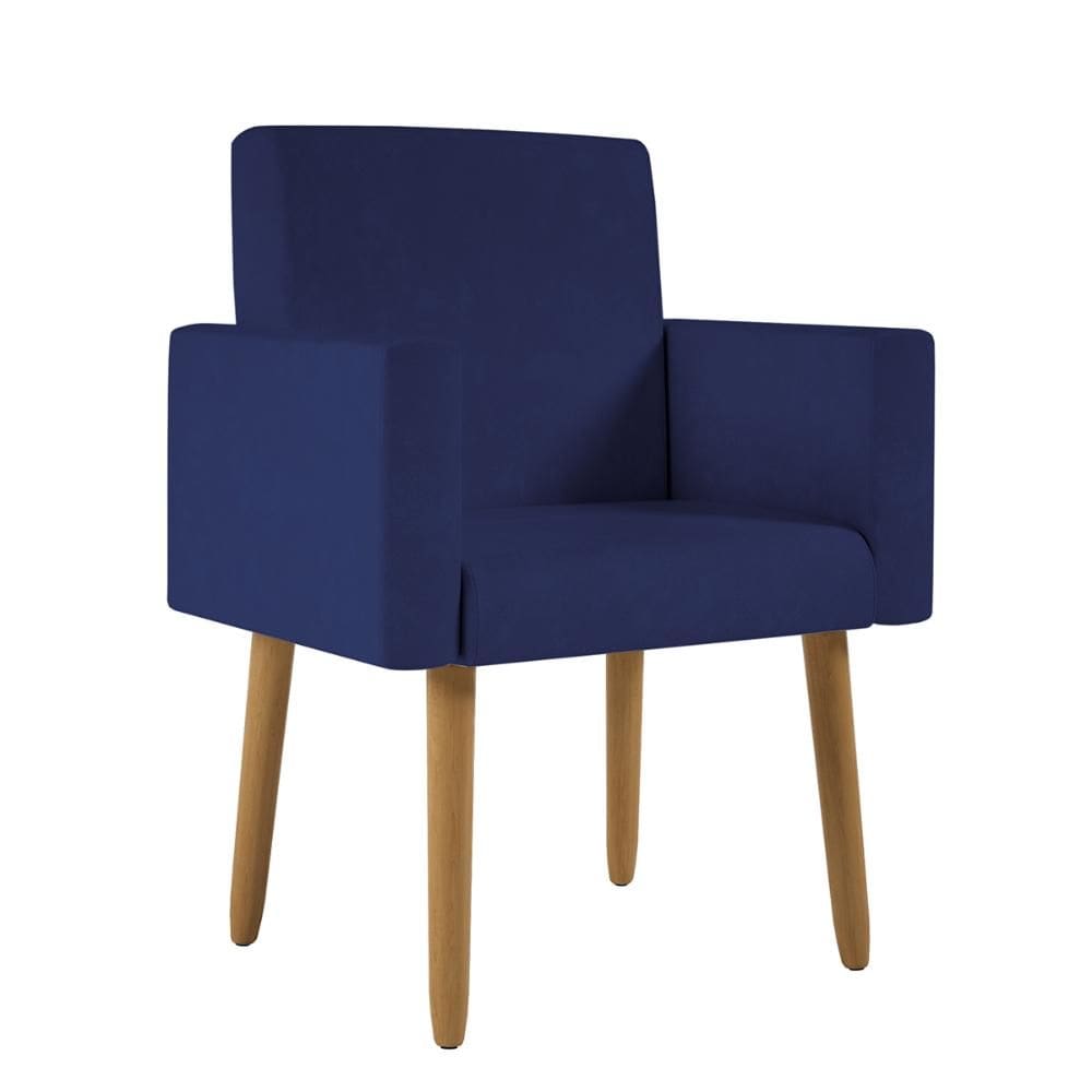 Poltrona Decorativa Pés Palito Nina Suede