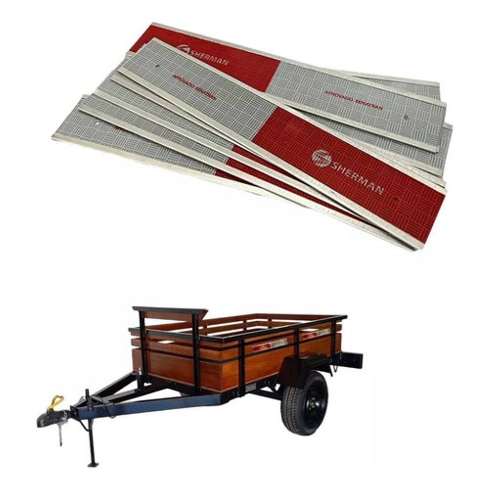 20 Faixa Refletiva Lateral Alumínio Carretinha Rebite 30X5Cm