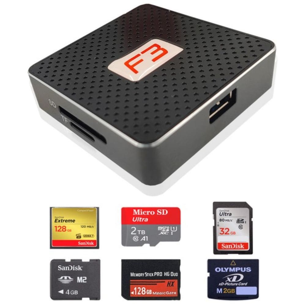 Leitor de Cartão USB 3.0 Alta Velocidade 6 em 1, Lê SD MicroSD CF MS M2 XD F3 JC-LT3.0