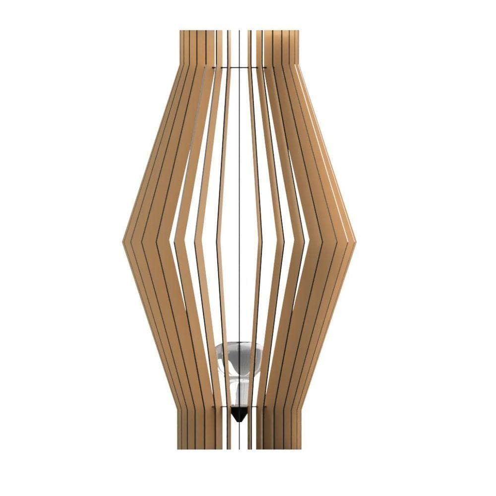 Luminária De Chão Acrópole Mdf Luminária Mdf Cru