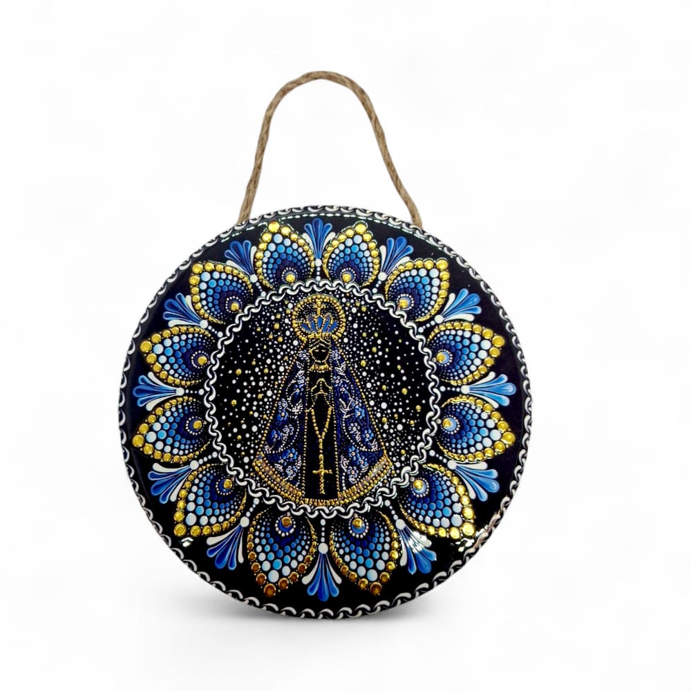 Enfeite de Parede Nossa Senhora Aparecida Mandala 16 cm