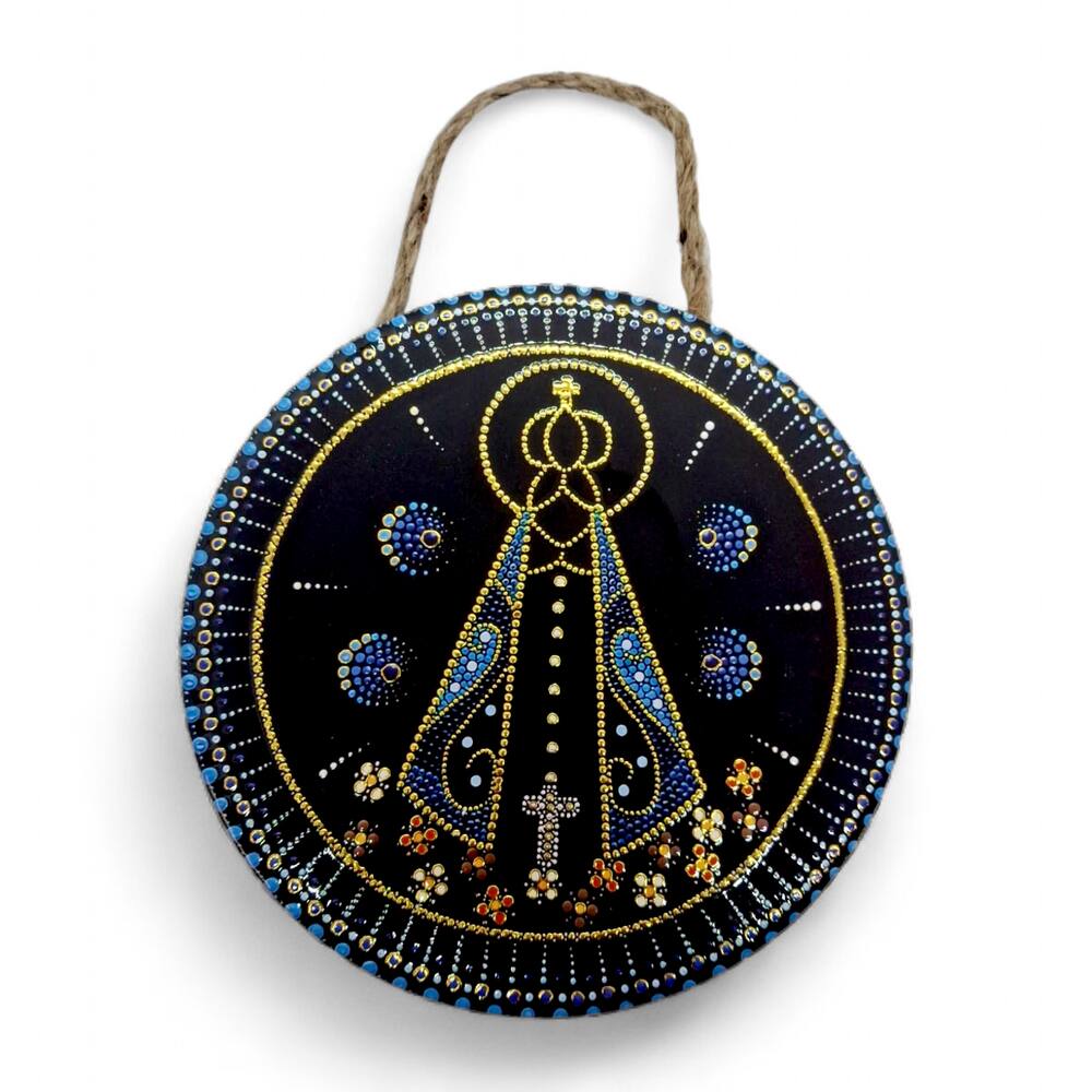 Enfeite de Parede Nossa Senhora Aparecida Porcelana 16 cm