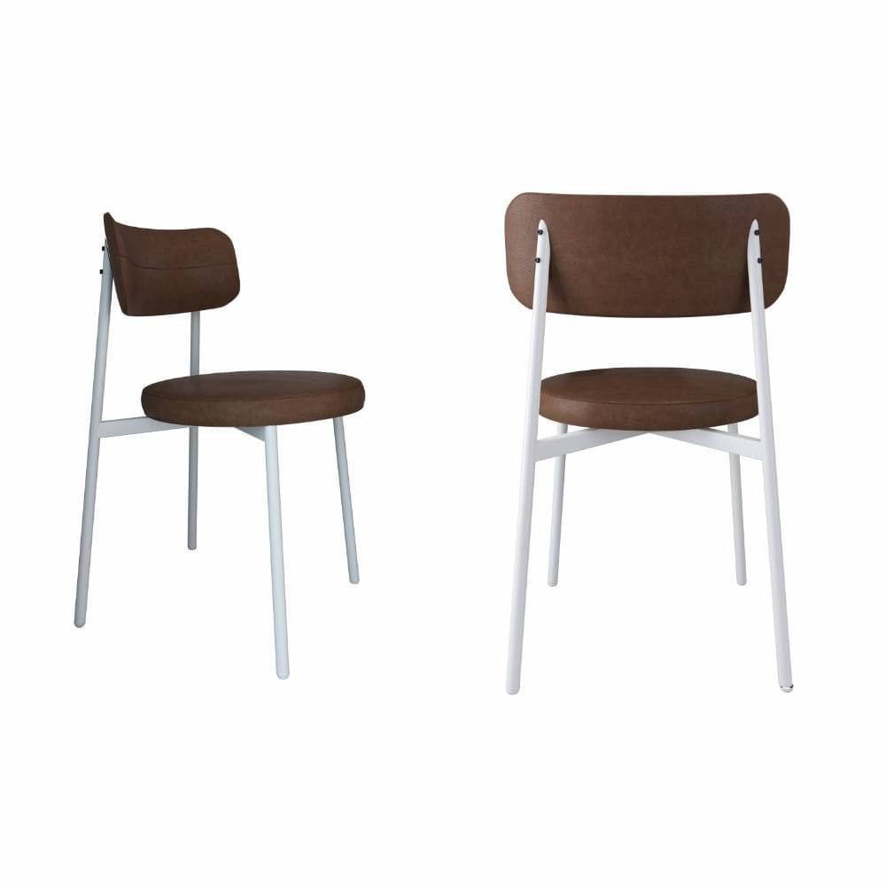 2 Unidades Cadeira Kyta fixa C/4 Pés 50 X 44,7 X 83,8 cm Pés Brancos