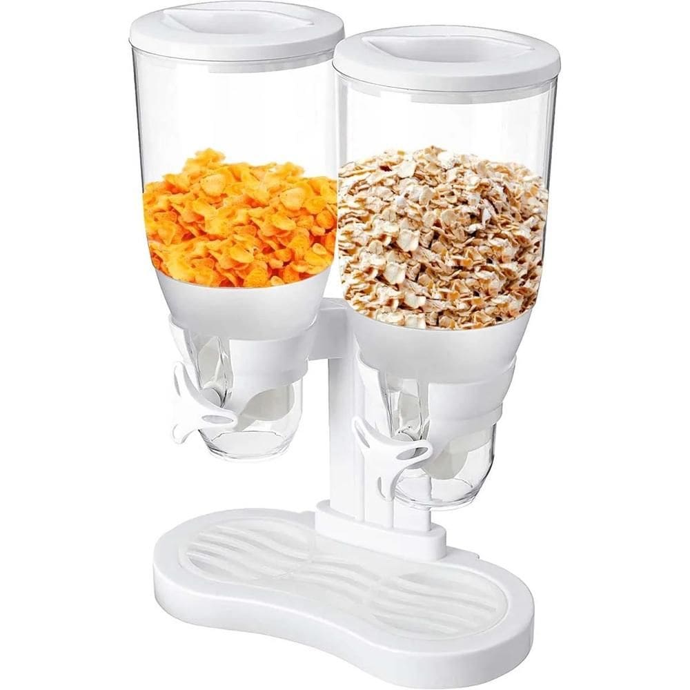 Dispenser Duplo de Cereais em Acrílico para Alimentos