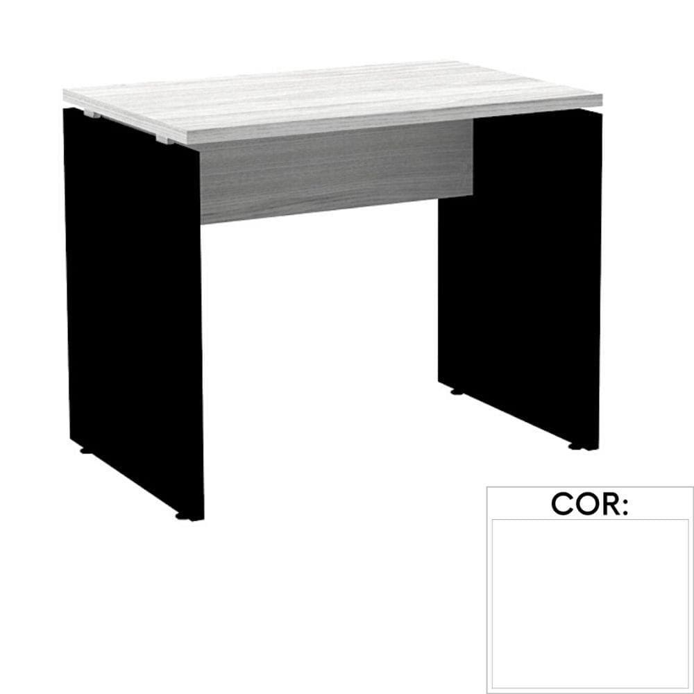 Mesa de Escritório Pé Painel PE25 em MDP 150 x 60 cm Branca com Base Branca