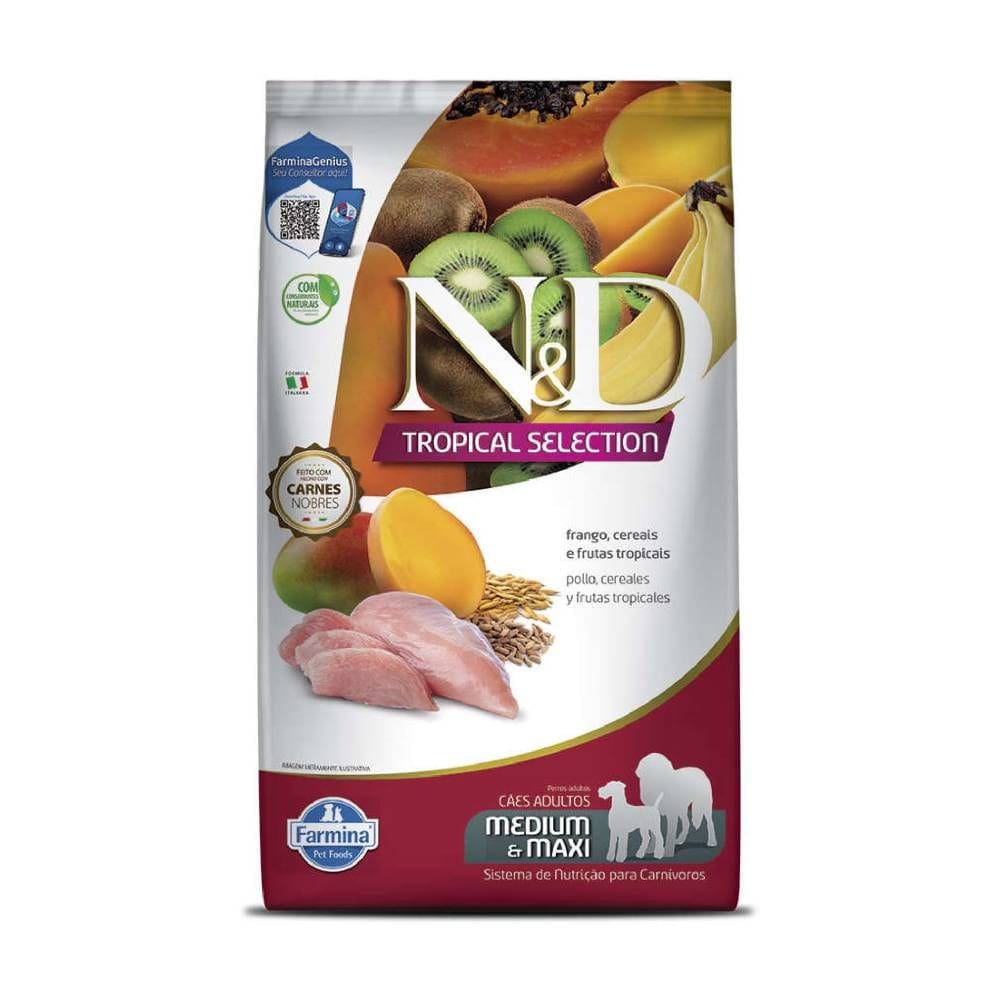 Racao Nd Tropical Selection Caes Adultos Medium/Maxi Frango 10,1Kg
