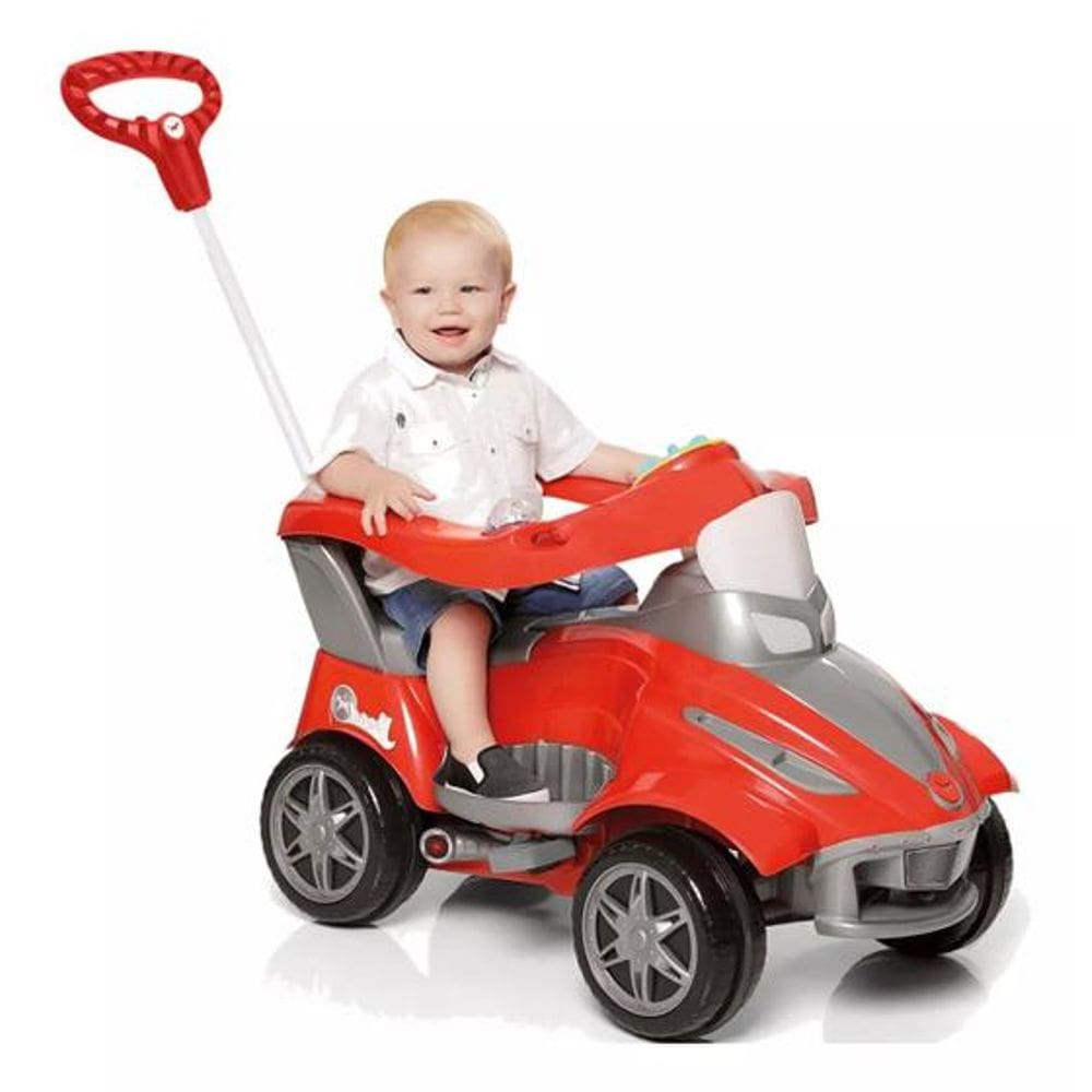 Quadriciclo Infantil De Passeio 2x1 Clássico Road Com Empurrador Pedal Proteção Buzina - CALESITA