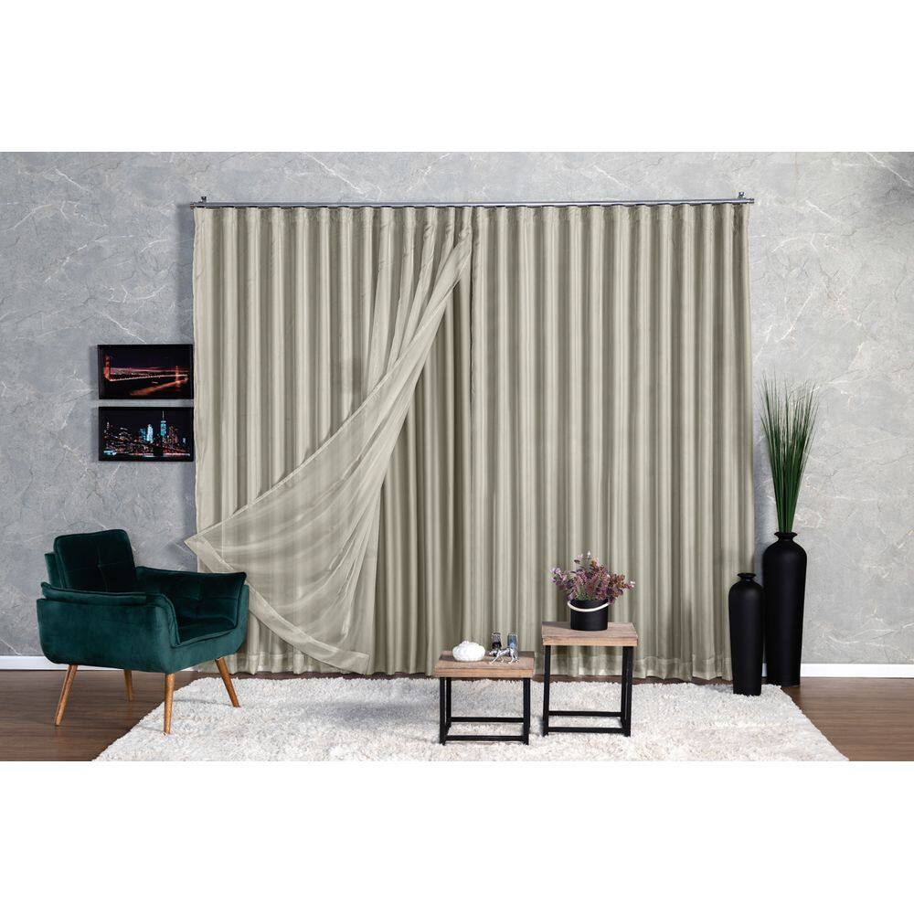 Cortina Blackout Com Voil 2,80x2,70 Para Trilho Duplo