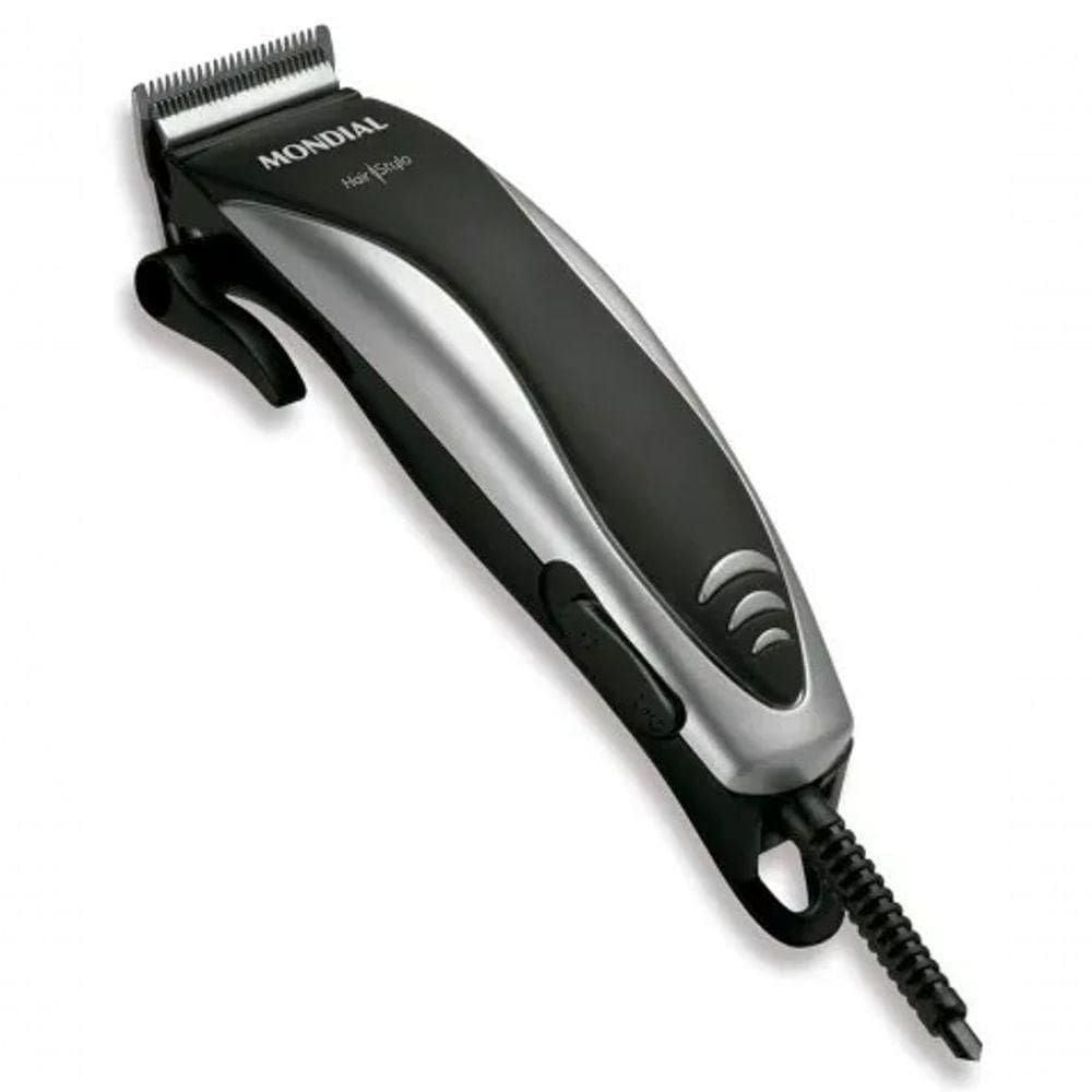 Maquina Cortar Cabelos Mondial 4 Pentes Silver Black 220V