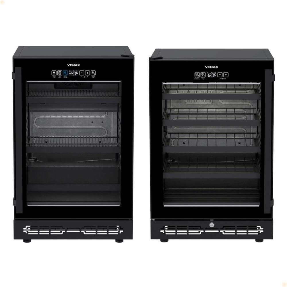 Conjunto Venax Cervejeira e Adega Touch Top Light-In 100 Litros preto fosco 220V