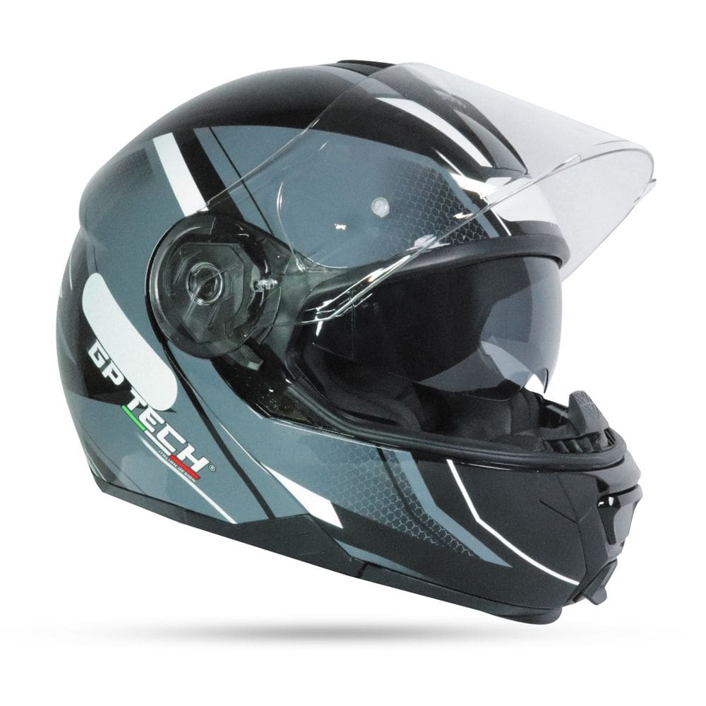 Capacete Gp Tech A118 Sv Elite Articulado Preto/Cinza