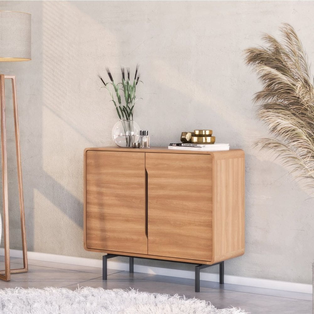 Buffet para Sala de Jantar 2 Portas Otto Espresso Móveis Freijo/ Preto