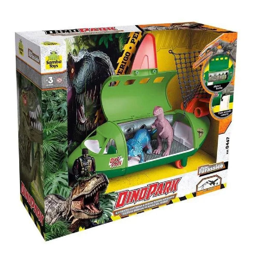 Avião Jurássico Samba Toys com 5 Peças