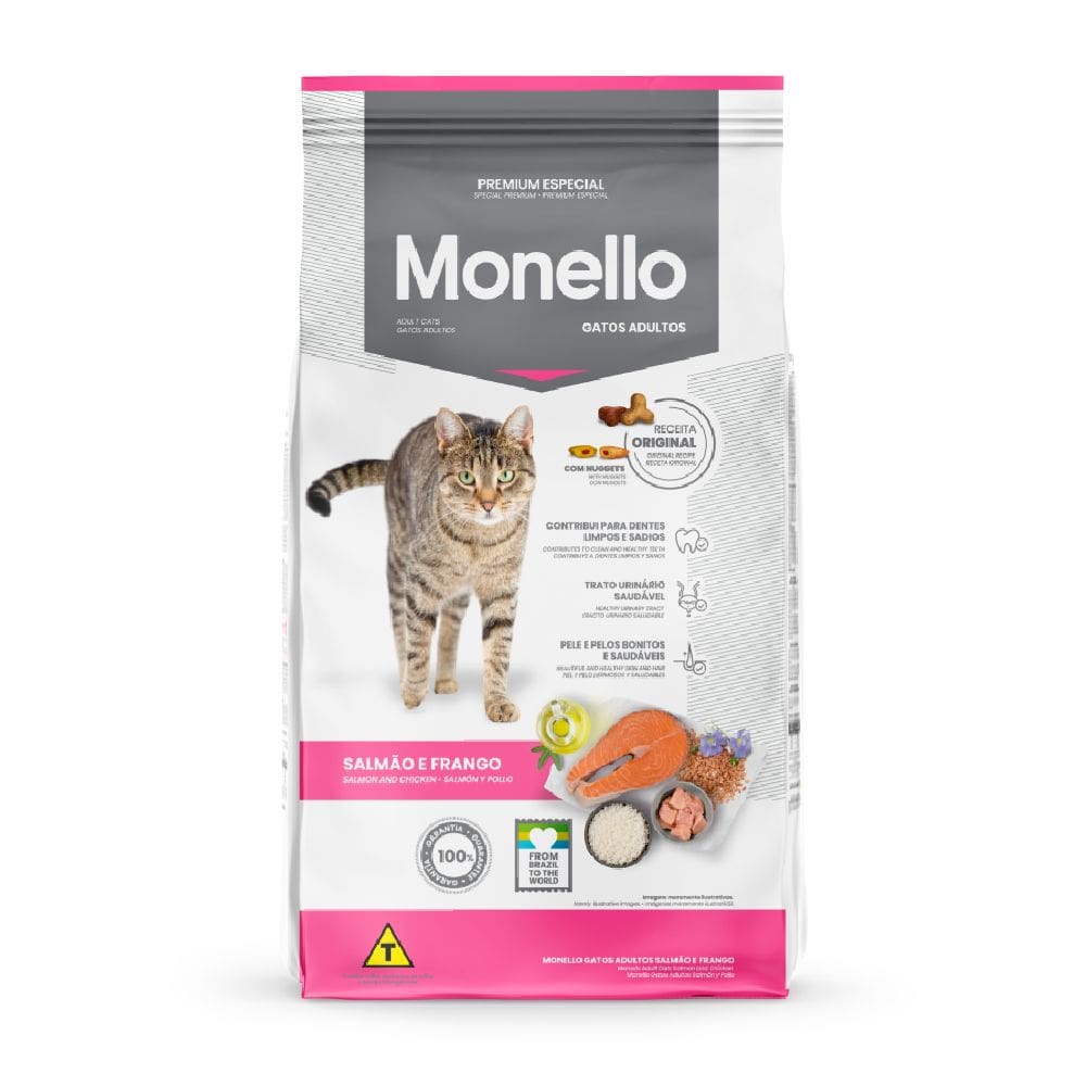 Ração Monello Gatos Adultos Salmão e Frango 15kg
