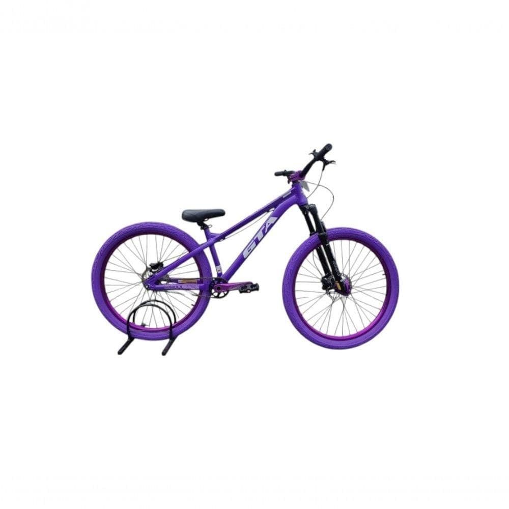 Bicicleta 26 Gta Gravity Cor Roxo Freeride Single Cubo K7 Barulhento Freio Hidráulico Garfo C/trava Pneu Flame Roxo