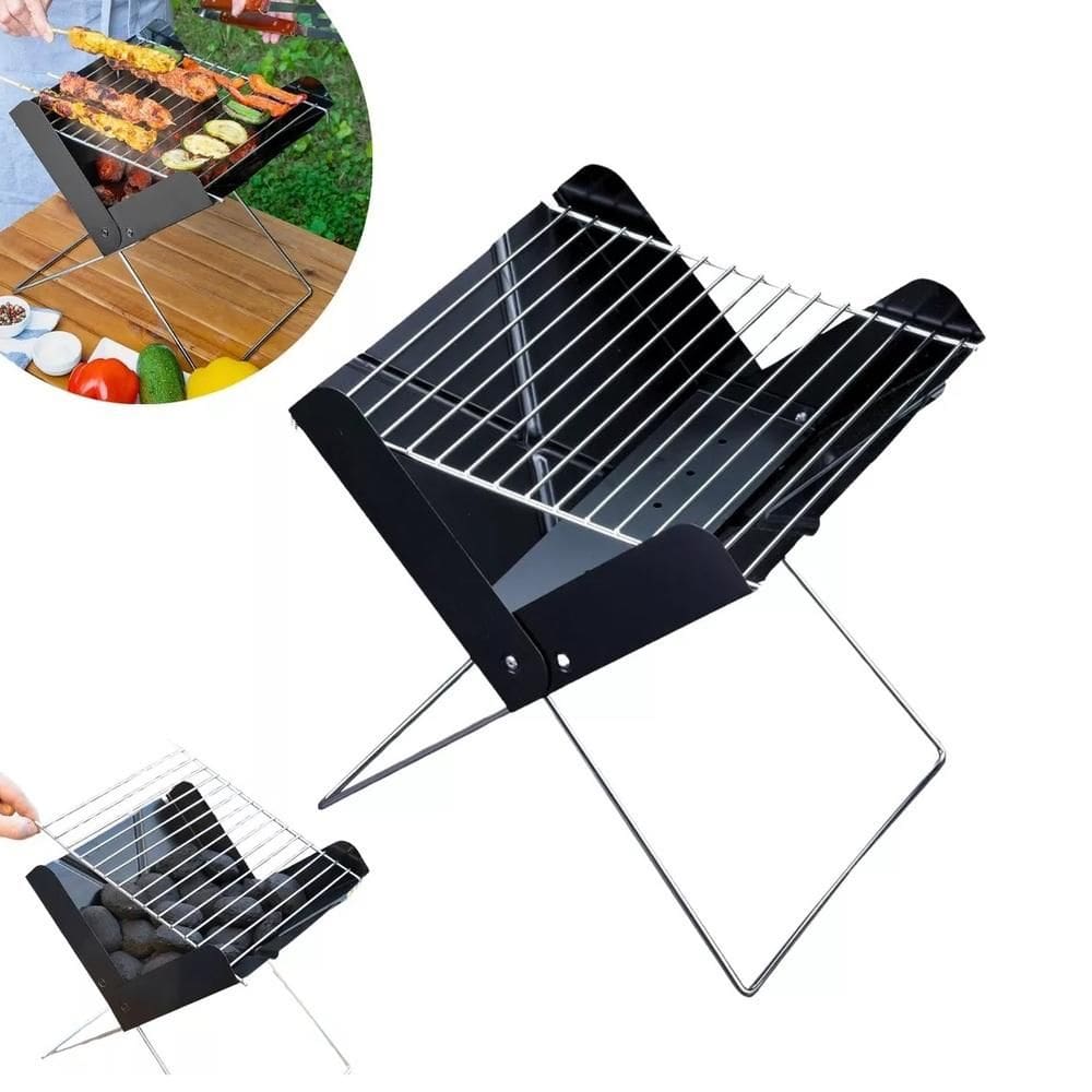 Churrasqueira Portatil A Carvao Dobravel Camping Completa