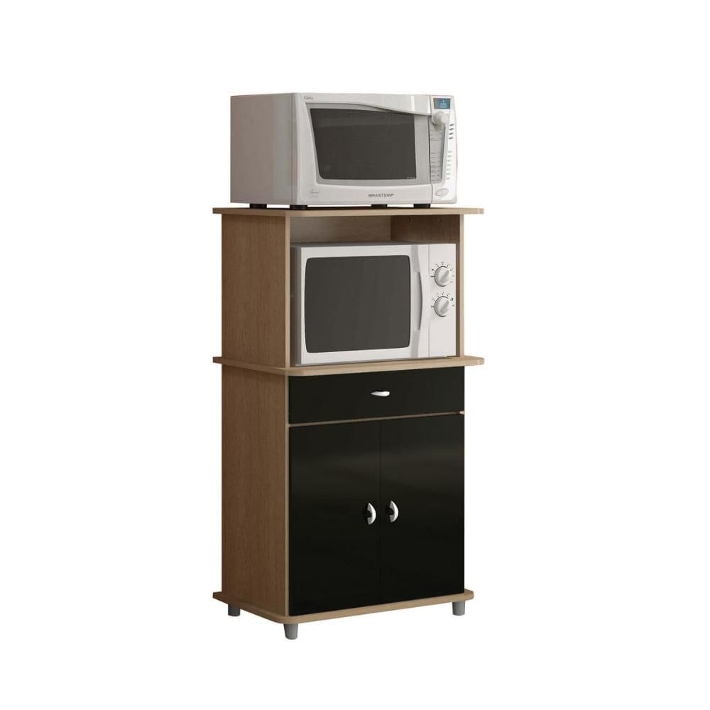 Balcao Cozinha Ditália 2 Portas BA-30 Carvalho/Preto Cozy