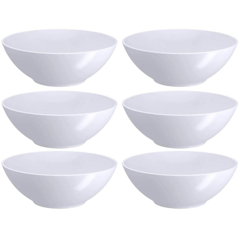 Kit 6 Cumbucas Servir 500ml Tigelas de Plástico Branco Bowl Multiuso Coza