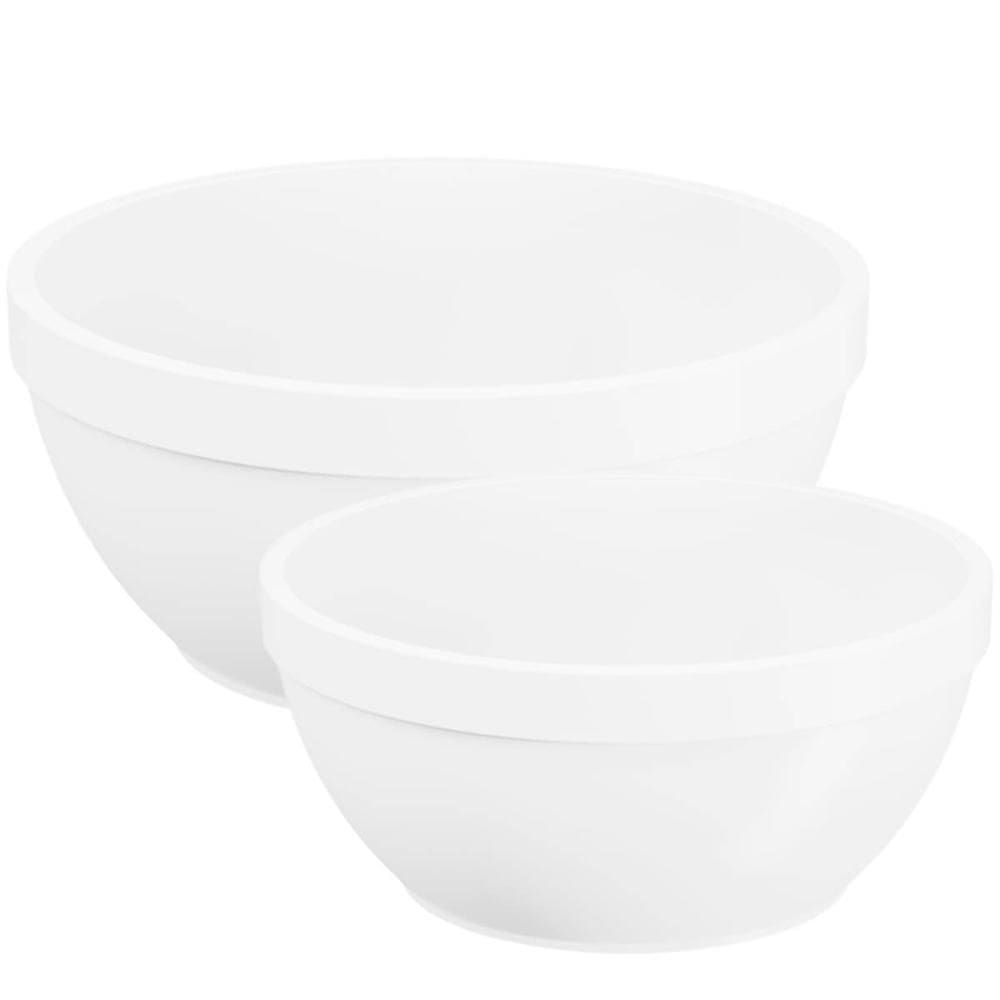 Jogo 2 Tigelas 300ml e 500ml Bowl Branco Plástico Servir Cal