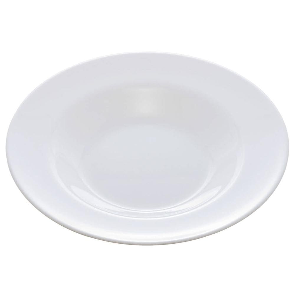 Kit 24 Pratos para Massa Risoto Branco 28cm Vidro Opalino Lyor Friends Time