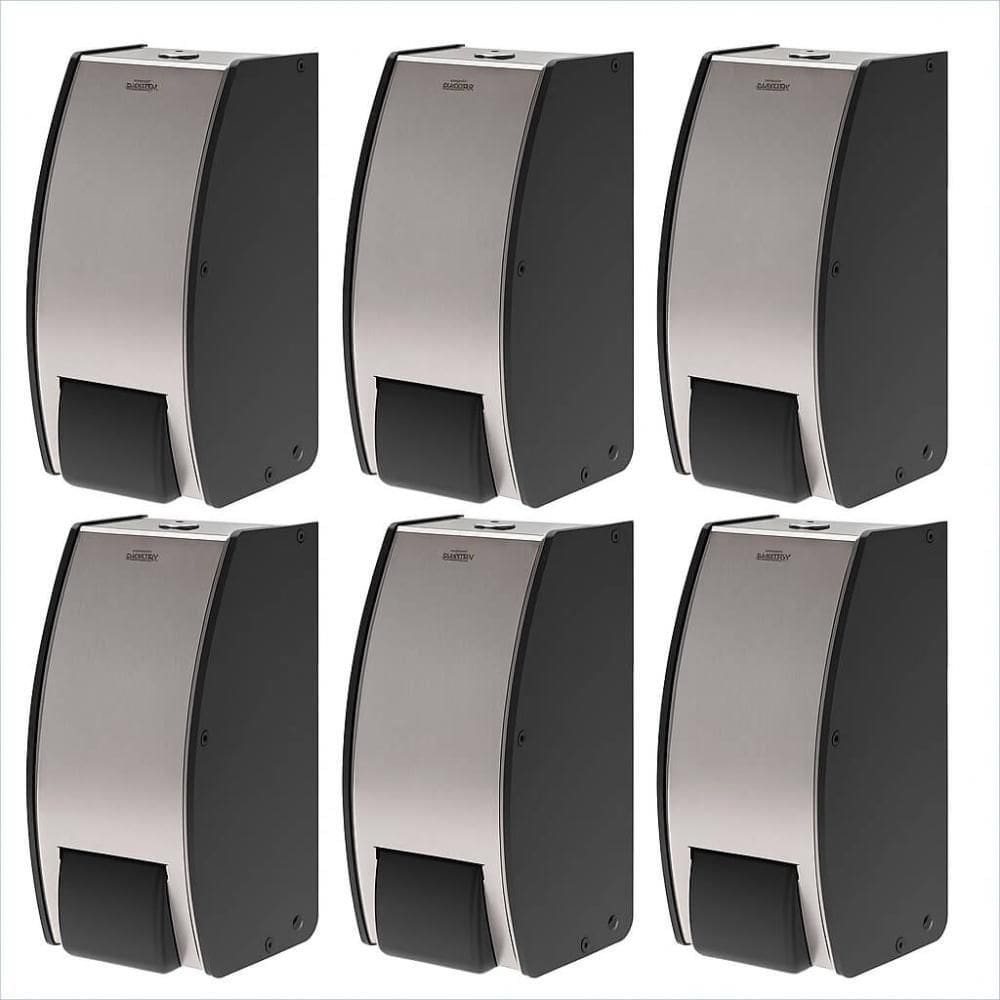 Kit 6 Dispensers de Parede Sabonete Líquido 800ml Inox Decorline Brinox Banheiro