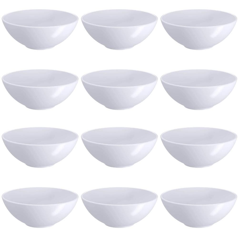 Kit 12 Ramekins 120ml Plástico para Servir Culinária Oriental Redondo Coza Comida Japonesa