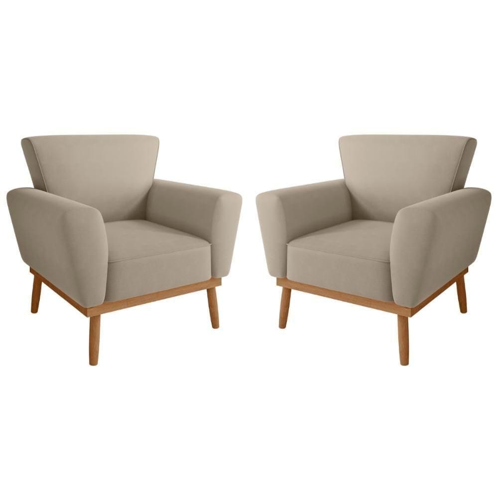 Conjunto Poltrona Para Sala De Recepção Viana Inca Castor
