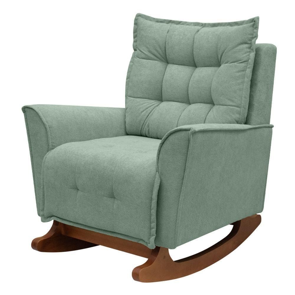 Poltrona Amamentação De Balanço Helena Boucle Quarto Bebê Verde