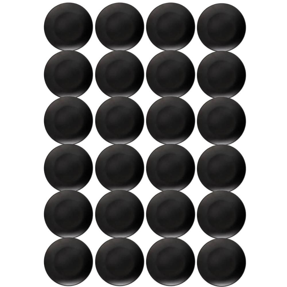 Kit 24 Pratos Plásticos 18cm Rasos Redondos Pretos Coza Sobremesa Mesa Posta