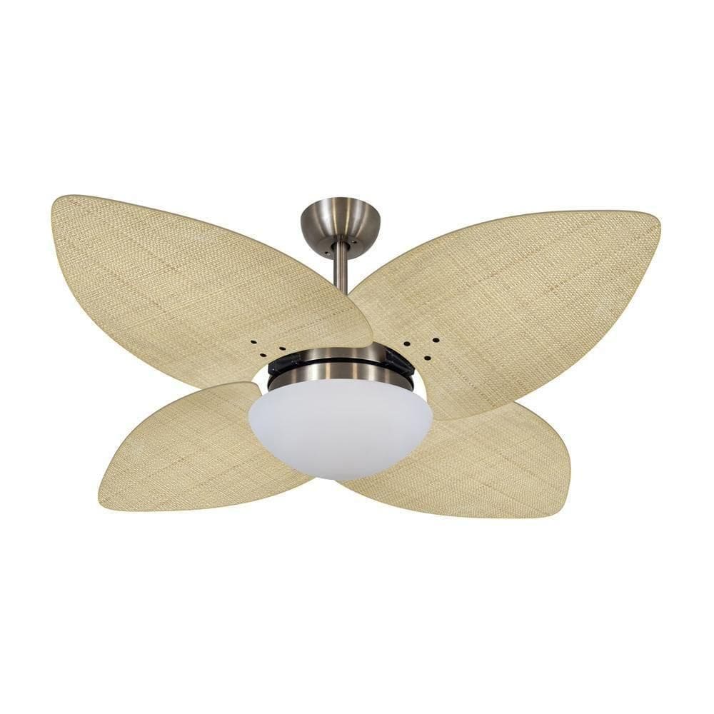 Ventilador De Teto Dormamu Bronze 4 Pás Palmae Natural 220V
