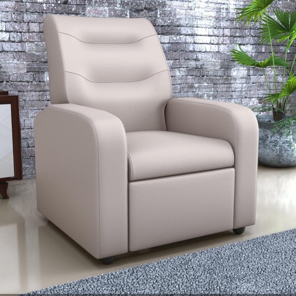 Poltrona Decorativa Reclinável Pireu Corino Bege
