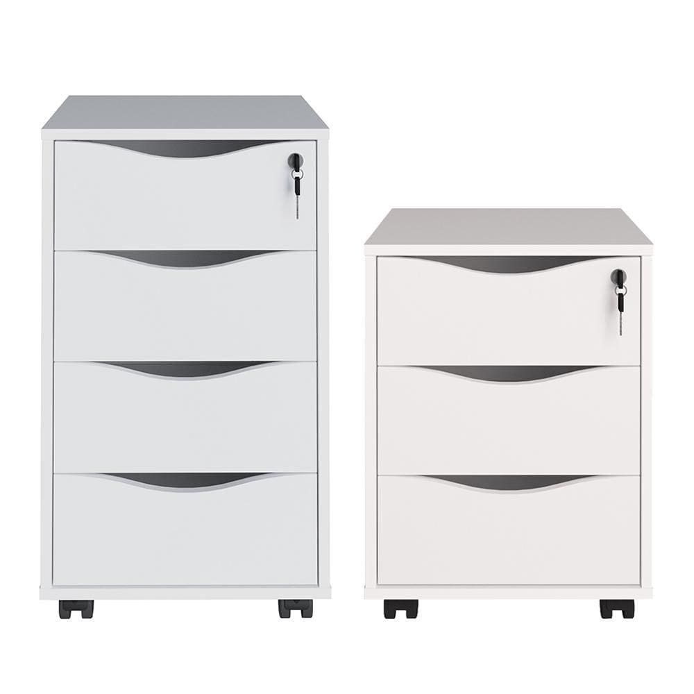 Conjunto De 2 Gaveteiros Hamm Branco